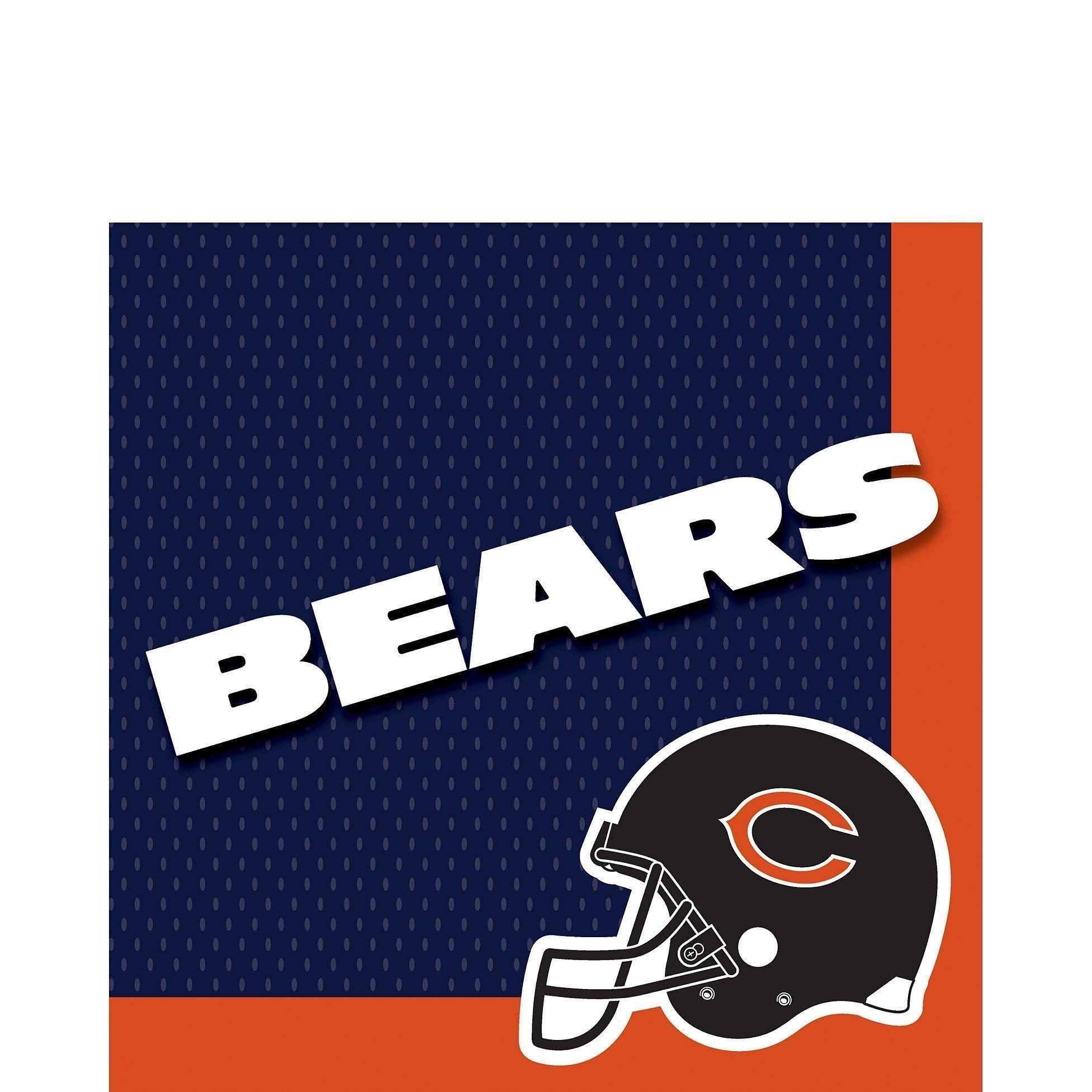 Chicago Bears Party Supplies Pack for 18 Guests - Kit Includes Plates, Napkins, Table Cover, Cups, Cutlery, Serving Bowl, Banner Decoration & Centerpiece